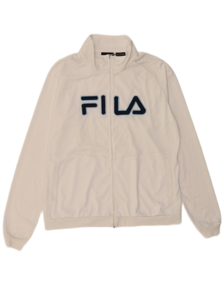 Jachetă de top pentru trening cu grafic pentru femei Fila UK 16 Large White