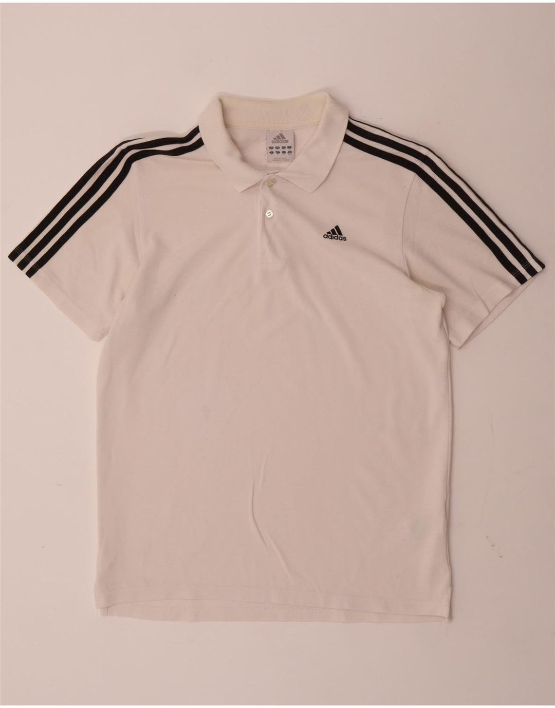 Tricou polo ADIDAS pentru bărbați, bumbac alb mediu