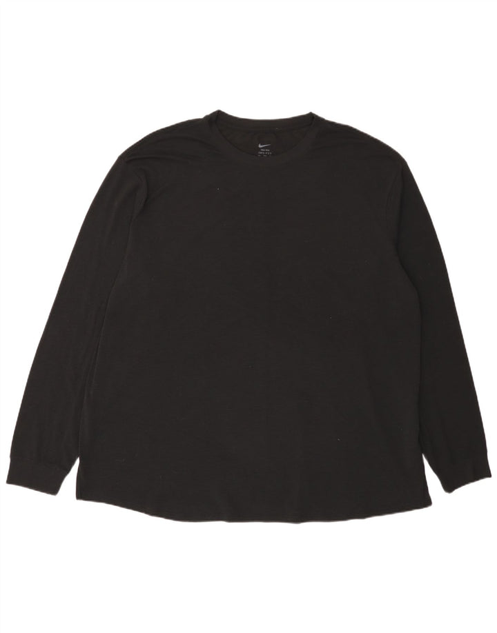 Nike pentru bărbați Dri Fit Top cu mânecă lungă 2XL, poliester negru