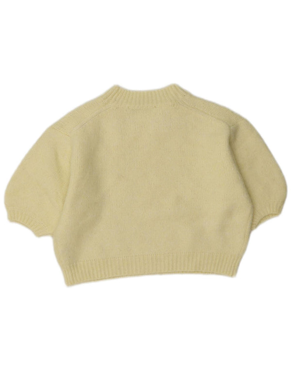 Pulover oversized Crop Crew Deck pentru femei Zara UK 6 XS Galben