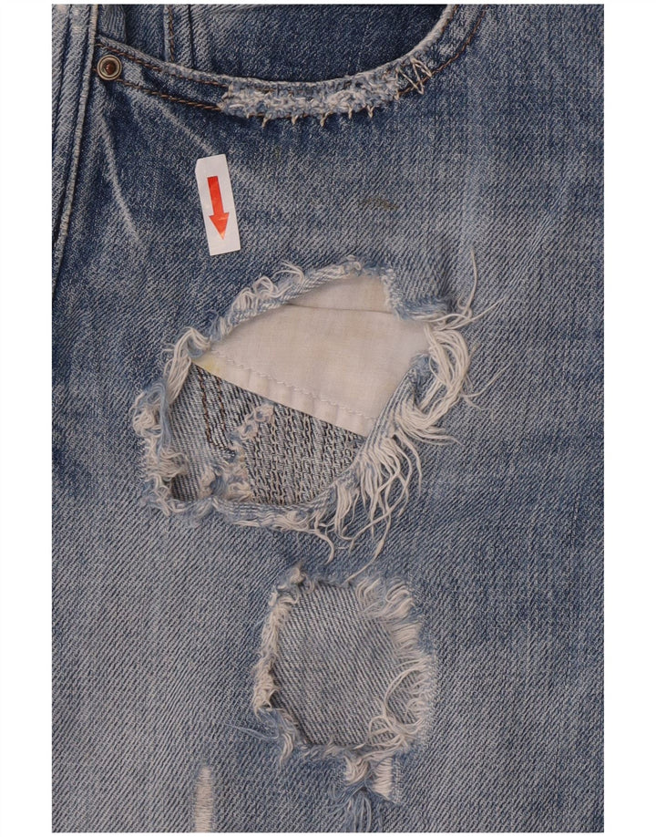 Pantaloni scurți din denim învechit pentru femei Zara EU 38 Mici W28 Albastru