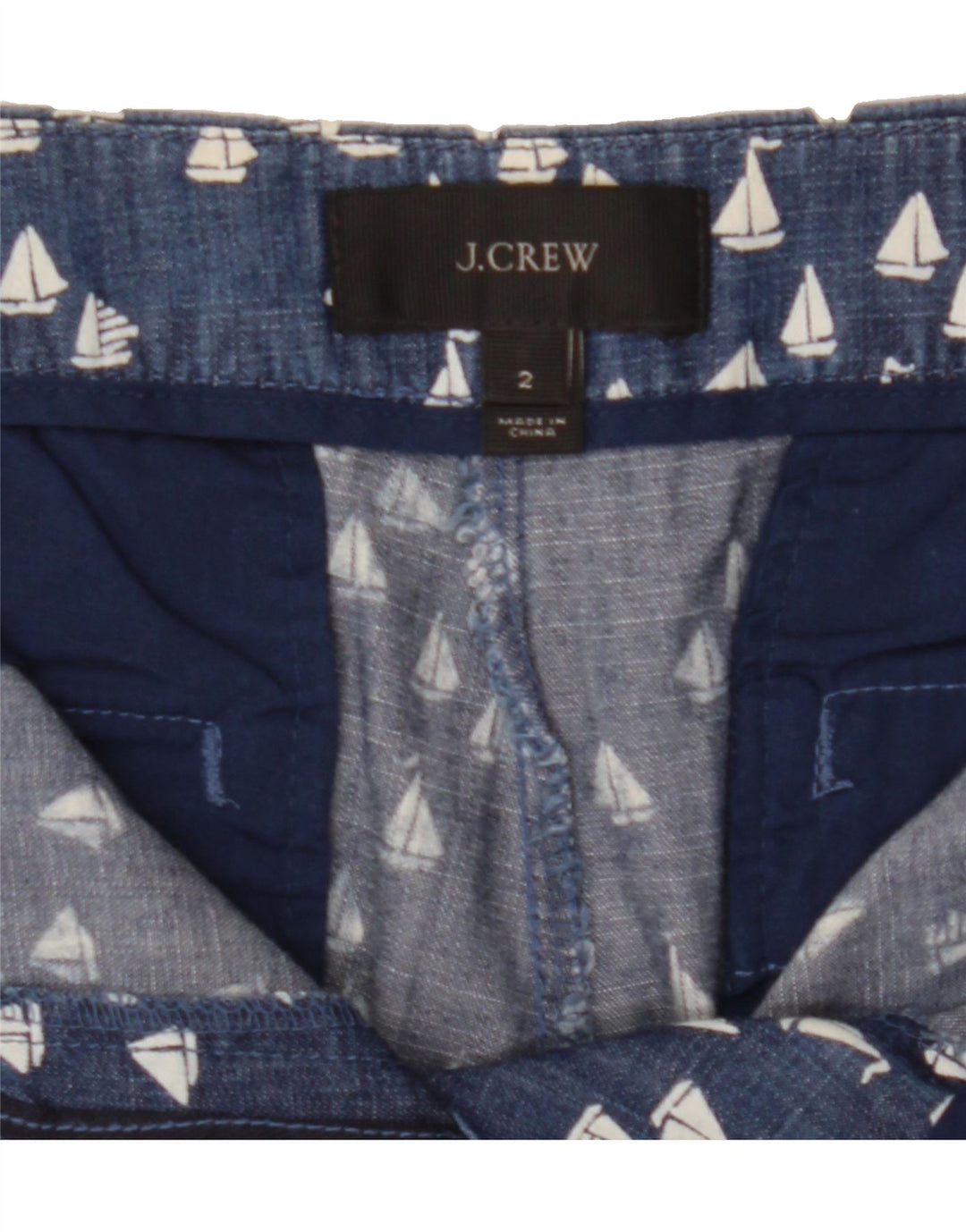 J. CREW Womens Abstract Pattern Casual Shorts US 2 XS W30  Navy Blue Vintage J. Crew and Second-Hand J. Crew from Messina Hembry 