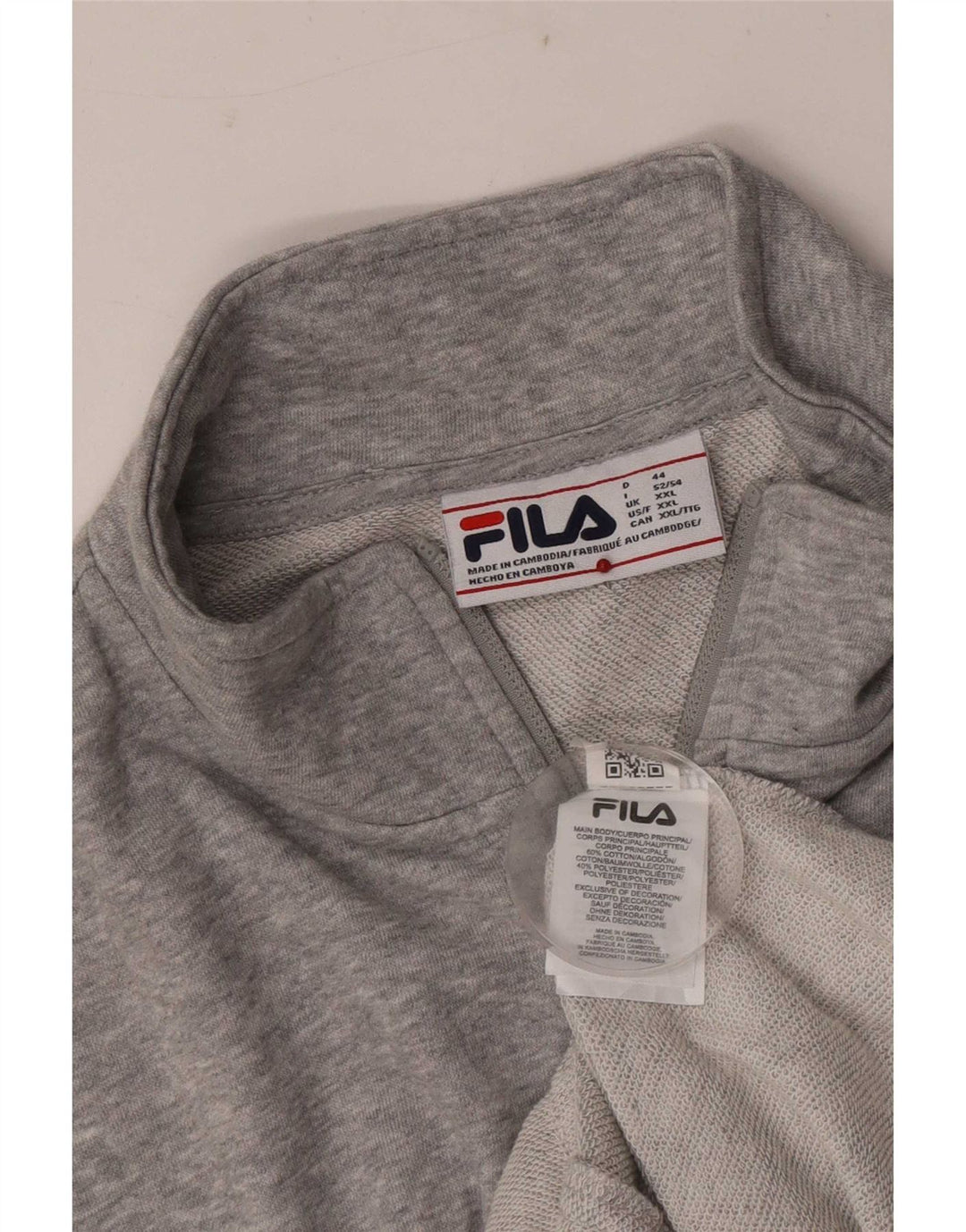 Jachetă pentru trening Fila pentru bărbați, 2XL, bumbac cu pete gri
