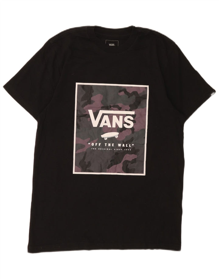 Tricou grafic personalizat Vans pentru bărbați Top, bumbac mediu negru