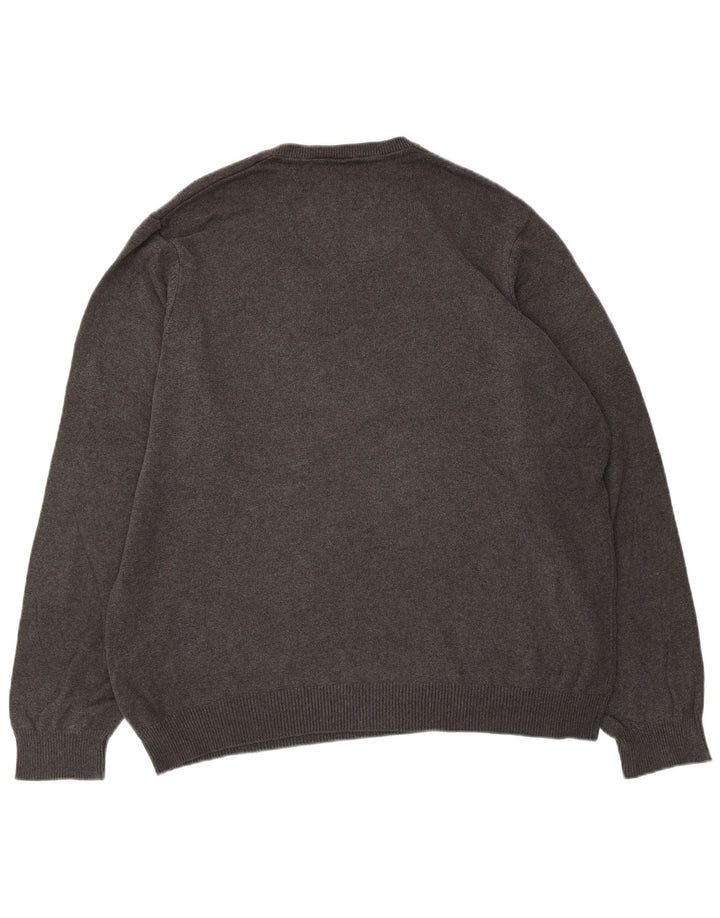 Pulover pentru bărbați Marks & Spencer, cu decolteu în V, XL, bumbac gri
