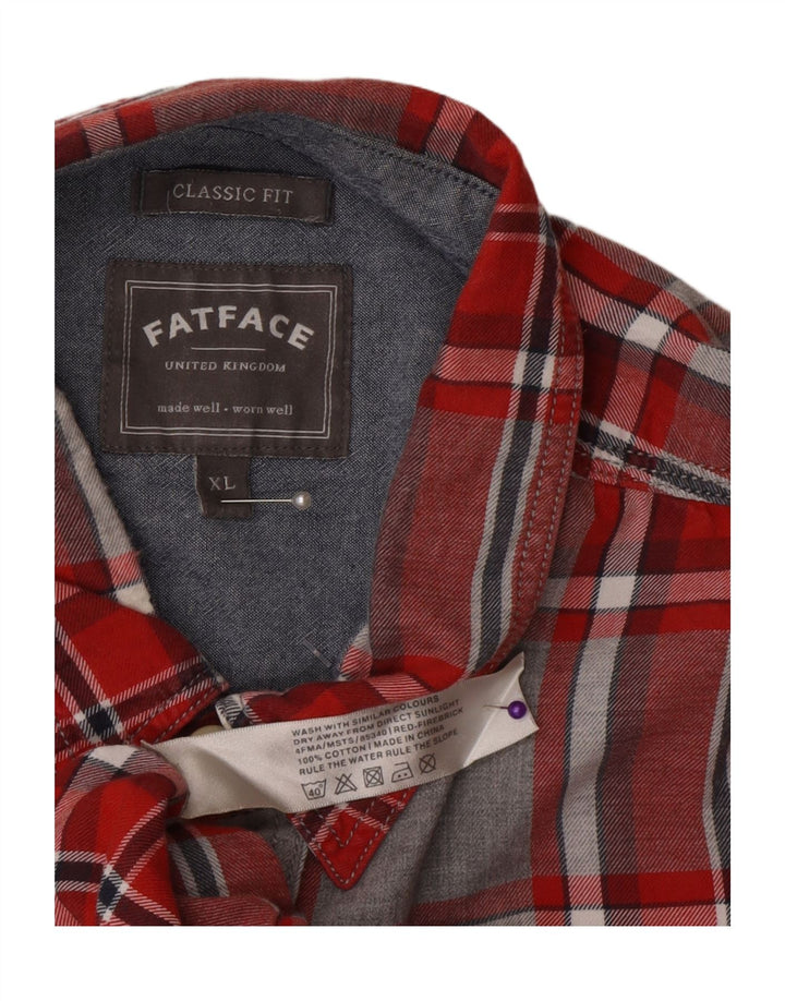 Cămașă pentru bărbați Fat Face Classic Fit XL, bumbac cu carouri gri