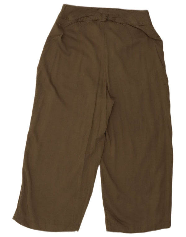 Pantaloni Capri Oasis pentru femei cu talie înaltă, cu tăiere lejeră, UK 10 Mici W30 L21 Kaki