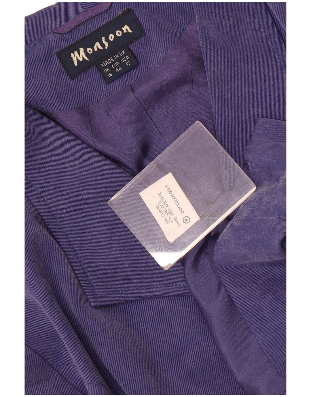 Sacou blazer pentru femei Monsoon cu 5 nasturi UK 16 mare violet cupro