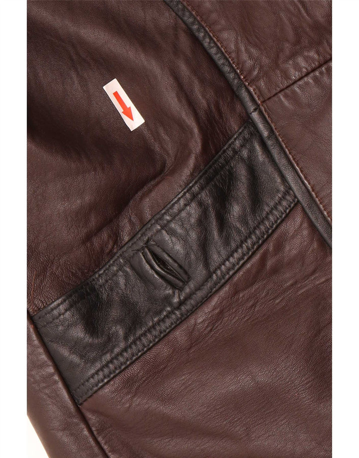 Palton de piele supradimensionat pentru femei Sardar UK 16 Maro mare