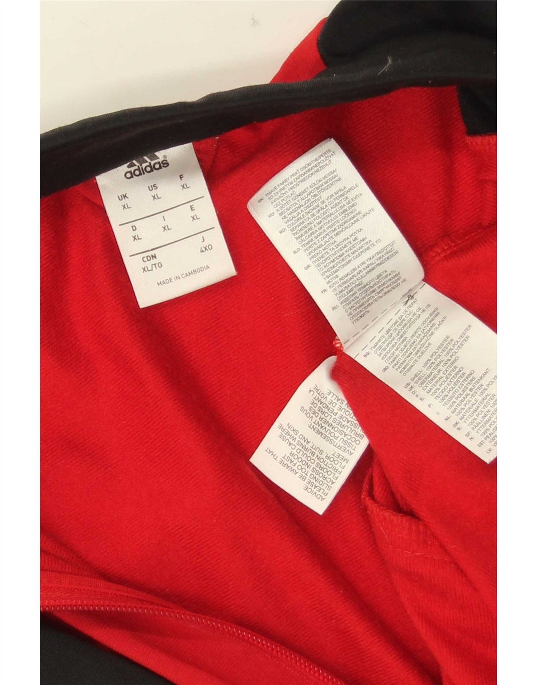 Jachetă de trening pentru bărbați Adidas, XL, roșu, poliester color bloc