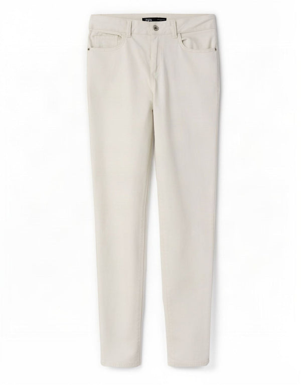 Pantaloni skinny casual pentru femei Zara EU 36 XS W26 L27 Alb