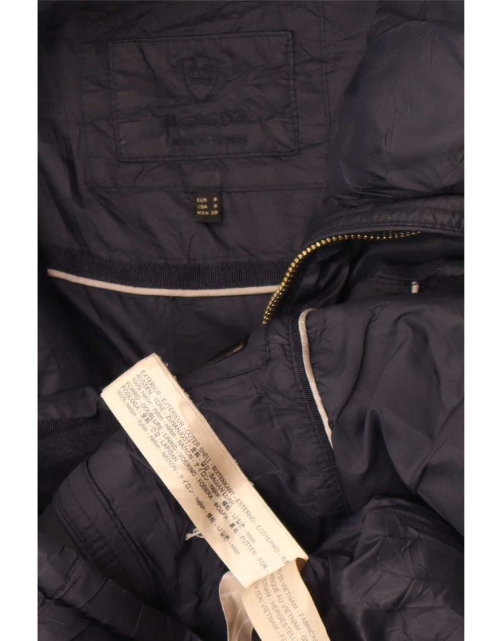 Palton căptușit cu glugă pentru femei Massimo Dutti UK 10 Nylon negru mic