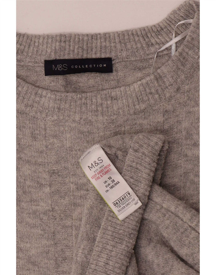 Marks & Spencer Pulover supradimensionat pentru femei cu gât de barcă UK 10 Small Gri