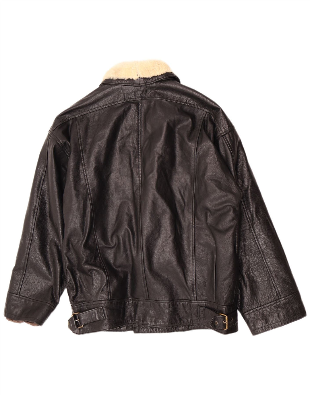 Geacă de piele vintage pentru bărbați IT 50 Medium Black Colorblock