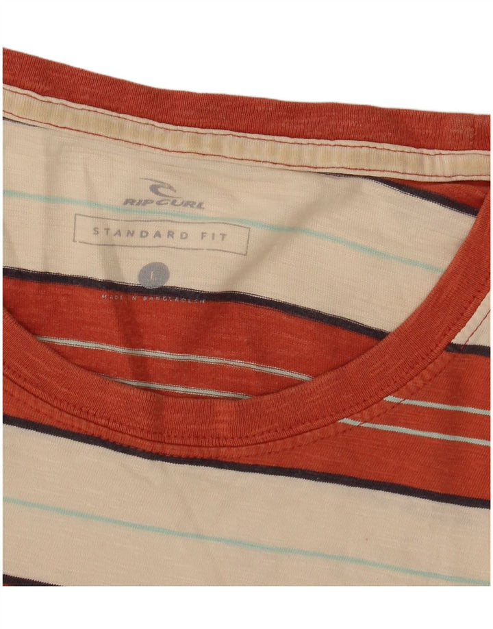 Tricou Rip Curl pentru bărbați, cu ajustare standard, de top mare, cu dungi portocalii