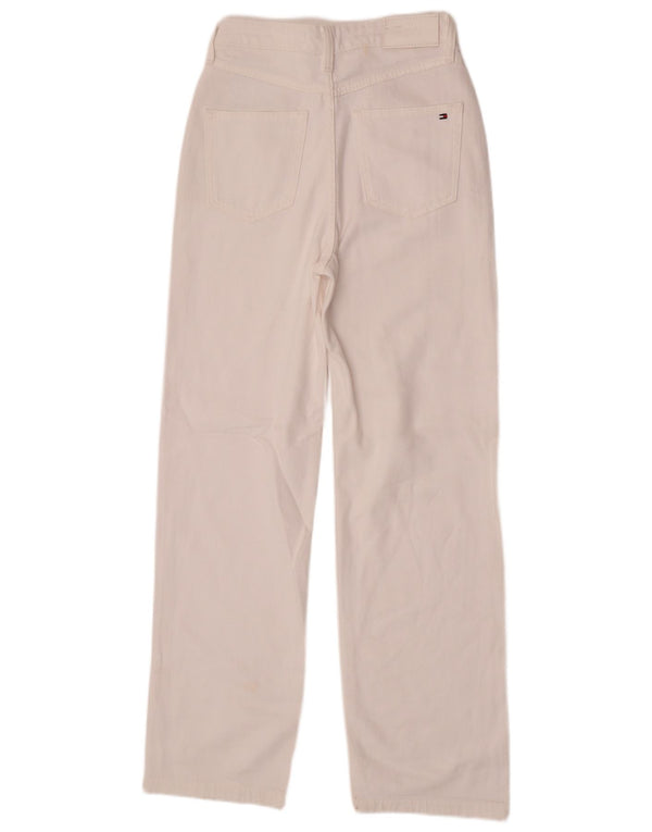 Blugi drepti pentru femei Tommy Hilfiger W27 L30 bumbac alb