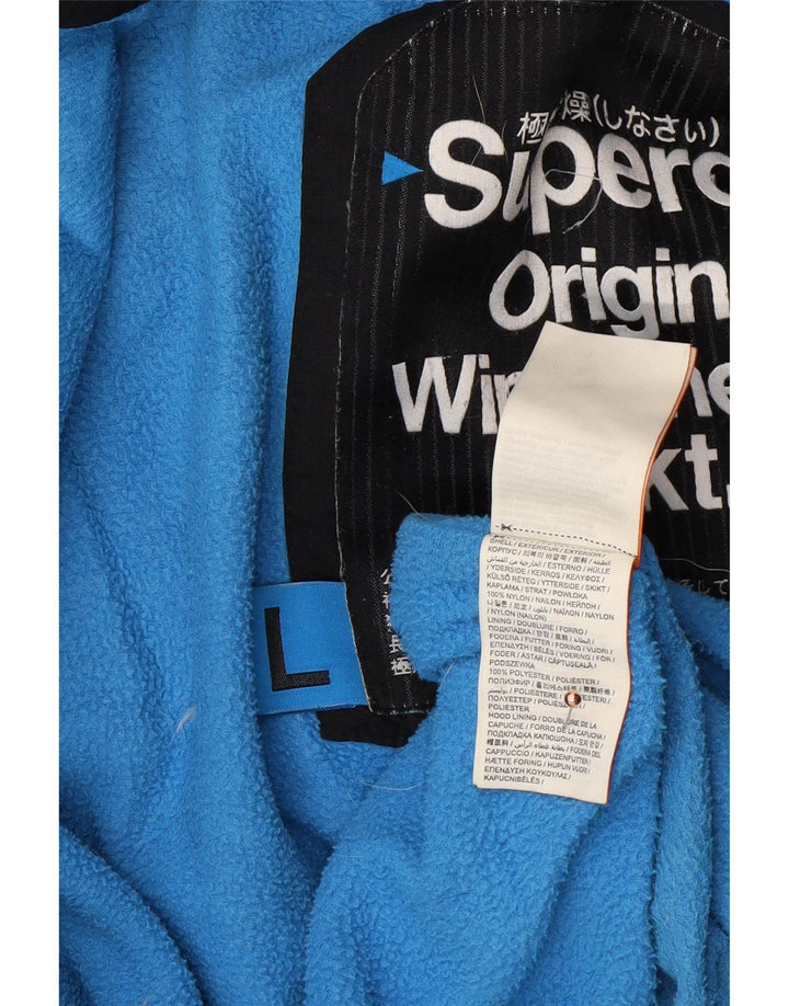 Jachetă de vânt cu glugă SUPERDRY pentru bărbați UK 40, mare, neagră