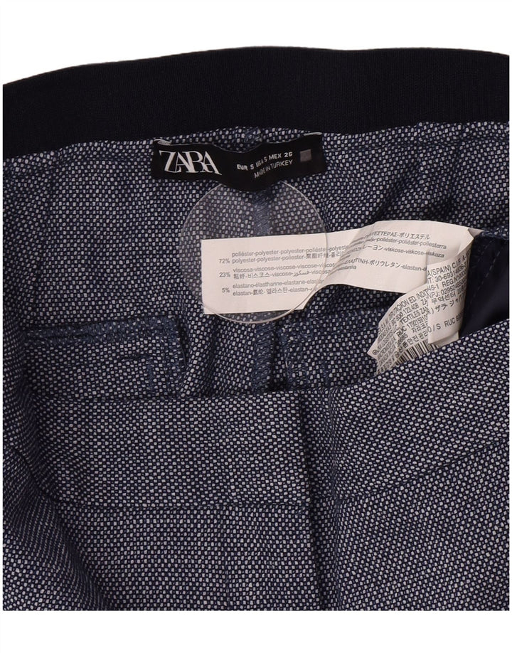 Pantaloni de costum slim pentru femei Zara Mici L26 L27 Bleumarin Geometric Poliester