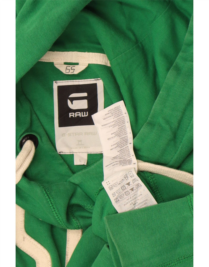 Pulover G-Star pentru bărbați cu glugă grafică, mare, verde, bumbac