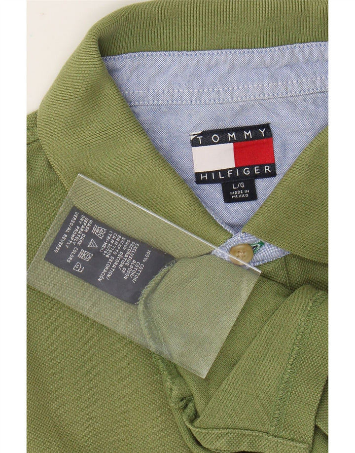 TOMMY HILFIGER Tricou polo pentru bărbați, bumbac verde mare