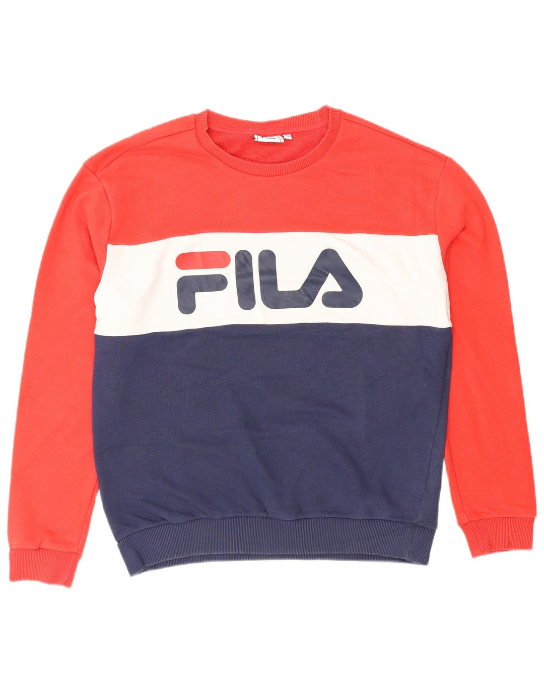Pulover cu grafic pentru femei FILA UK 14 Medium Bleumarin Colorblock