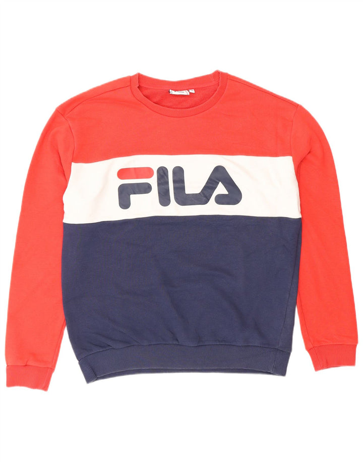 Pulover cu grafic pentru femei FILA UK 14 Medium Bleumarin Colorblock