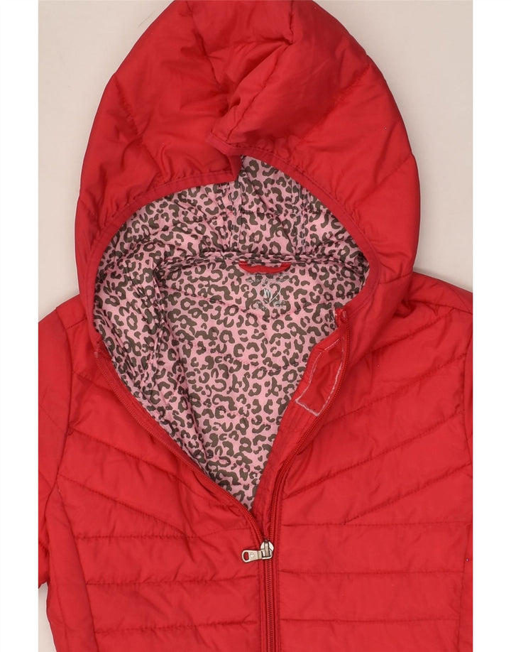 CHAMPION Girls Hooded Padded Jacket 10-11 Years Medium Red Polyester | Vintage Champion | Thrift | Second-Hand Champion | Used Clothing | Messina Hembry 