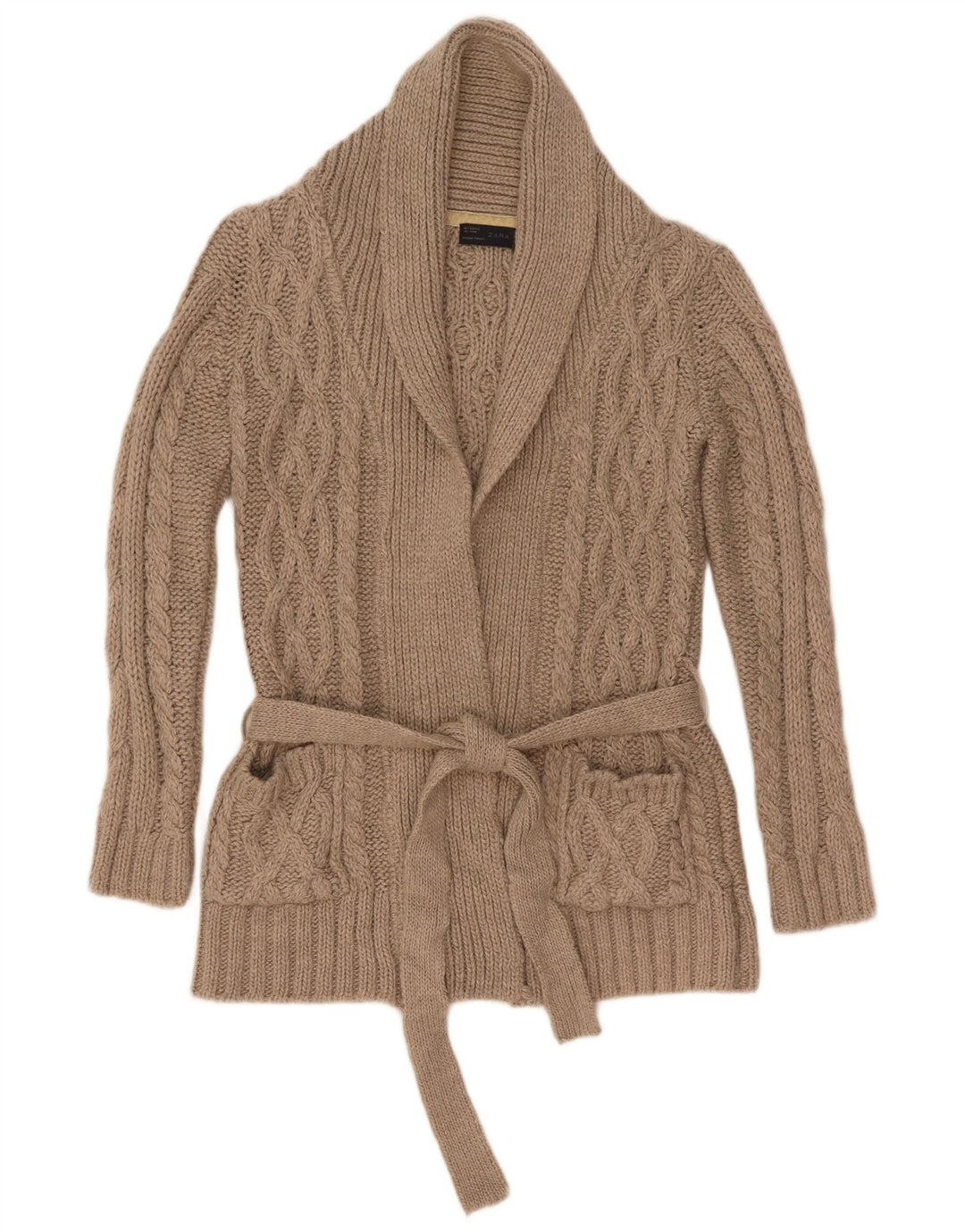 Pulover cardigan pentru femei Zara UK 10 mic gri acrilic