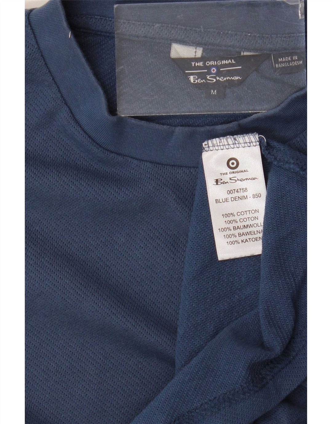 Tricou Ben Sherman pentru bărbați Top mediu din bumbac bleumarin