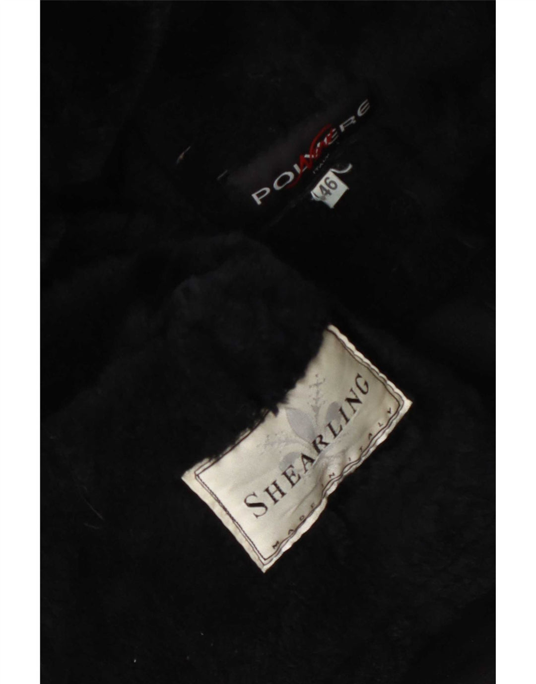 Jachetă vintage pentru femei din shearling IT 46 Large Black