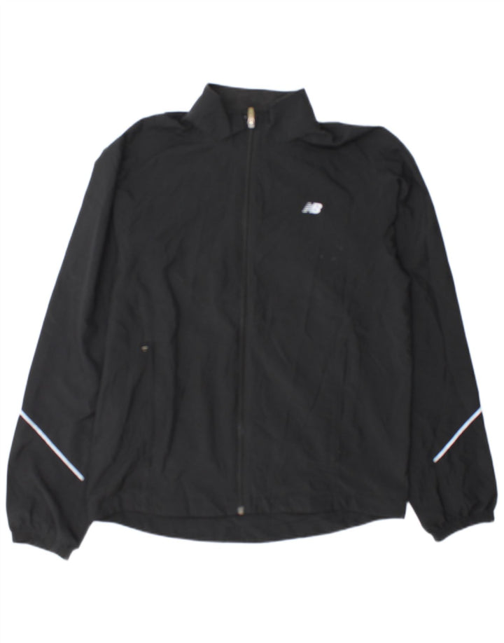 Jachetă de top pentru trening New Balance pentru bărbați, poliester color bloc negru mediu