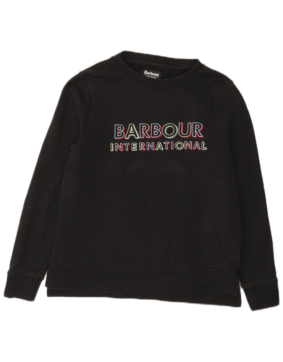 Barbour Pulover cu grafic pentru femei UK 12 Bumbac mediu negru