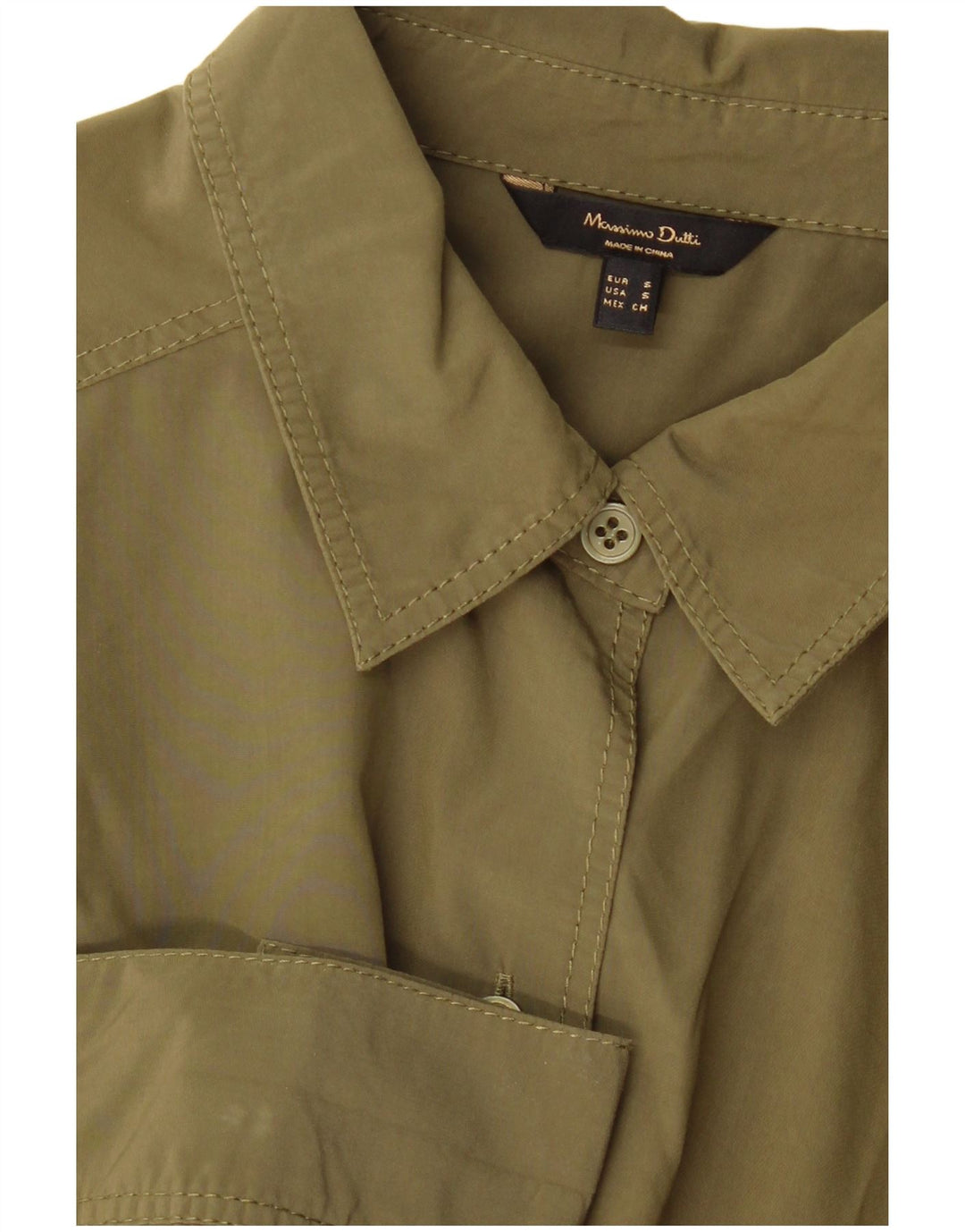 Cămașă supradimensionată pentru femei MASSIMO DUTTI UK 10 Small Khaki