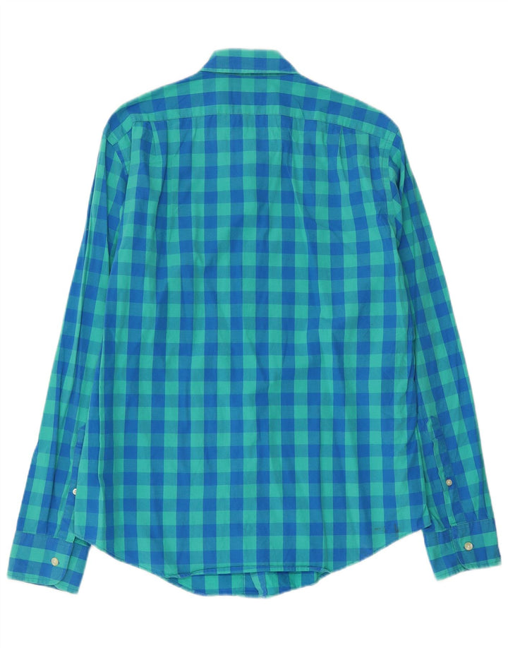 Cămașă Slim Fit pentru bărbați J. Crew, bumbac cu carouri albastru mediu