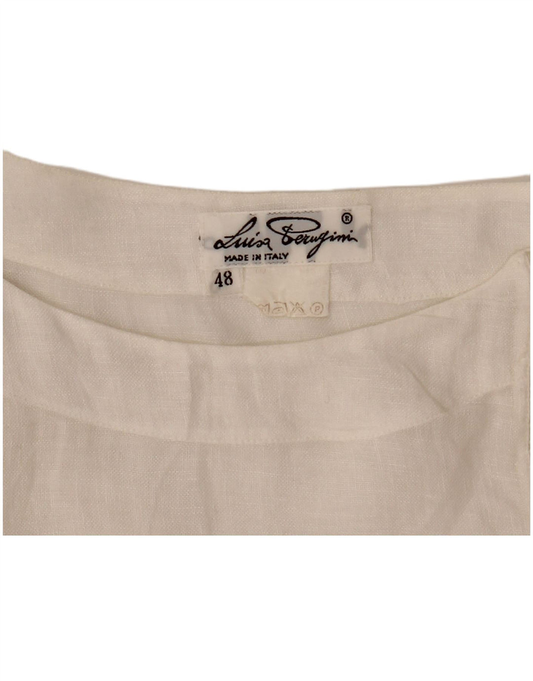 Bluză cămașă cu mânecă scurtă pentru femei VINTAGE IT 48 XL albă