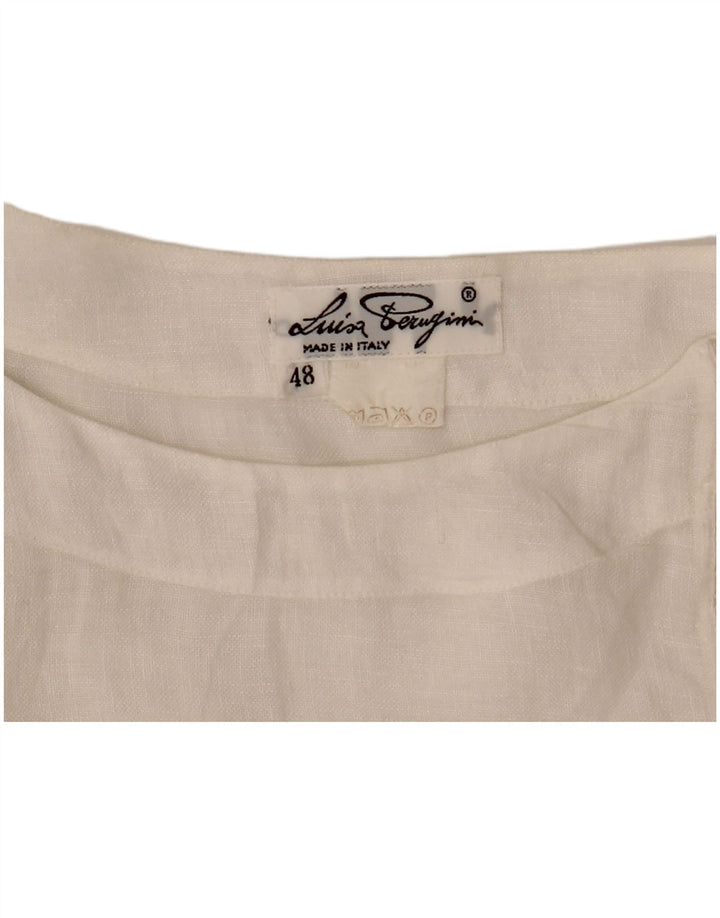 Bluză cămașă cu mânecă scurtă pentru femei VINTAGE IT 48 XL albă