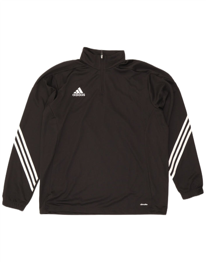 Adidas Climalite Mens Zip Neck Pullover Trening Top XL Negru Poliester
