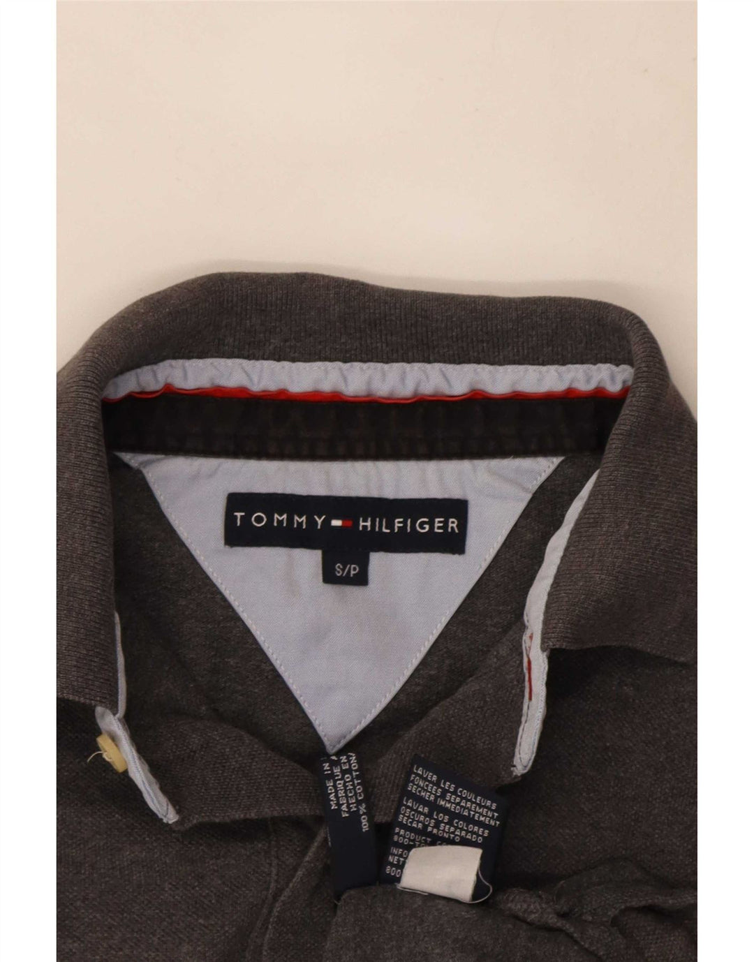 Tricou polo Tommy Hilfiger pentru bărbați, bumbac gri mic
