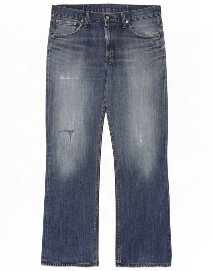 Blagi pentru bărbați Levi's 507 Distressed Bootcut W34 L30 Blue Cotton
