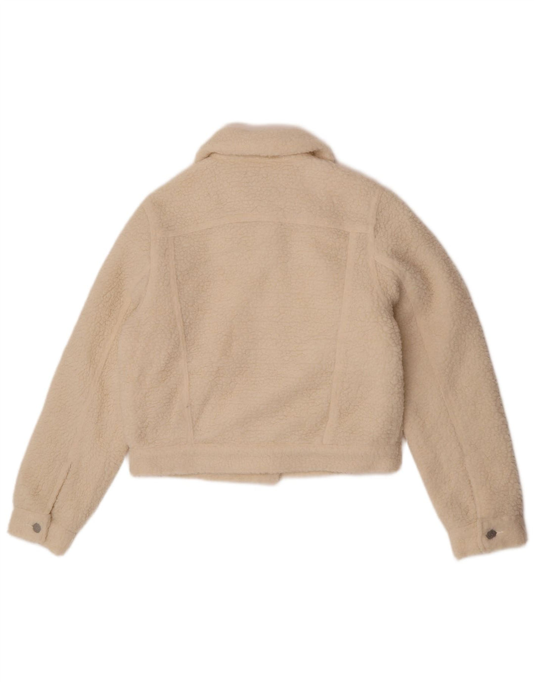 Lee Teddy Crop Bomber Jacket pentru femei US 10, mare, alb, poliester