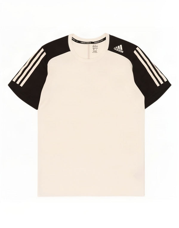 Tricou Adidas Climalite pentru bărbați Top mic, alb, poliester color bloc
