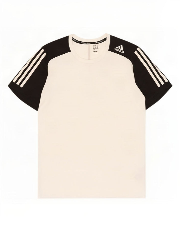 Tricou Adidas Climalite pentru bărbați Top mic, alb, poliester color bloc