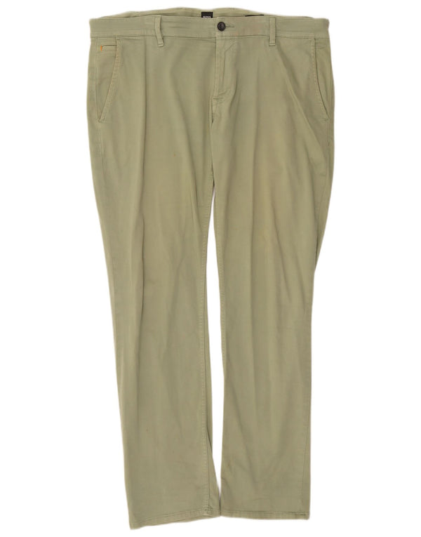 Pantaloni chino pentru bărbați Hugo Boss Slim Fit L38 L32, bumbac verde