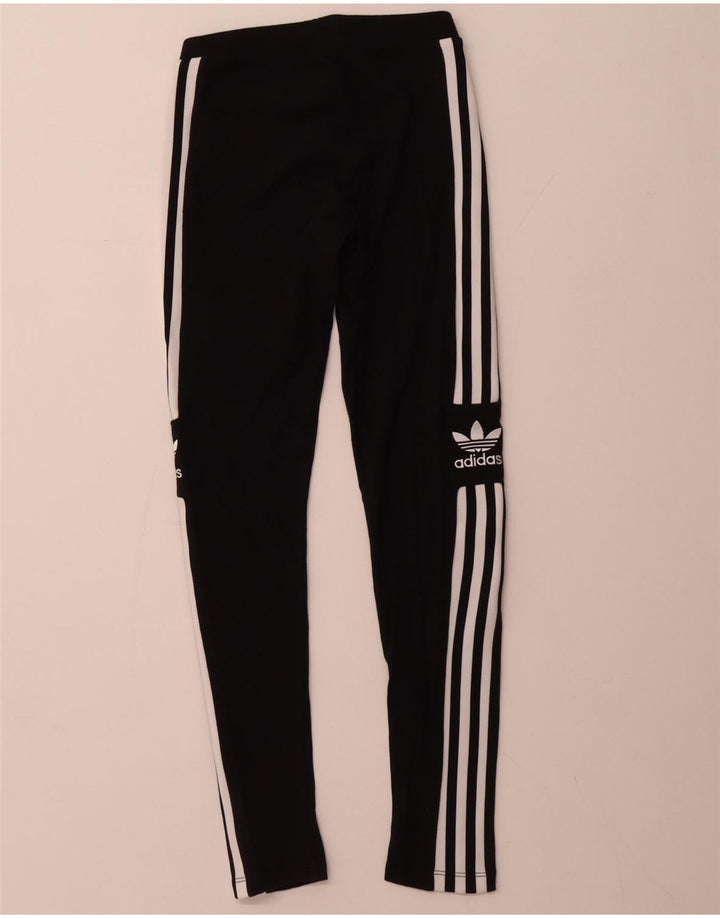 Leggings grafic ADIDAS pentru femei UK 6 XS bumbac negru