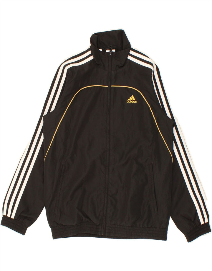 ADIDAS Boys Tracksuit Top Jacket 11-12 Years Medium Black Polyester Vintage Adidas and Second-Hand Adidas from Messina Hembry 