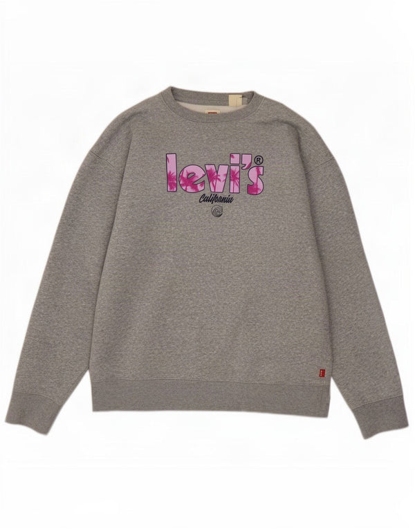 Levi's Pulover grafic pentru bărbați, bumbac mic, gri