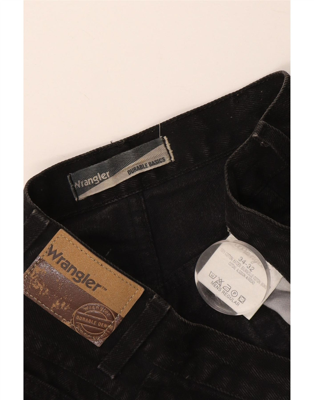 Blugi drepti Wrangler pentru bărbați, cu ajustare normală, W34 L32, bumbac negru