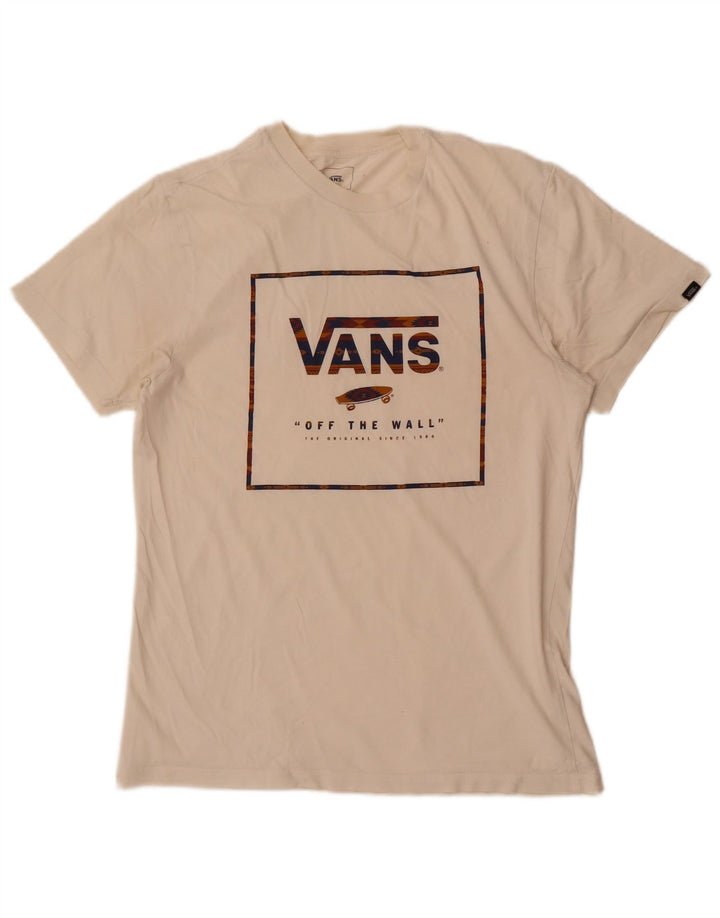 Tricou grafic personalizat Vans pentru bărbați Top, bumbac alb mediu