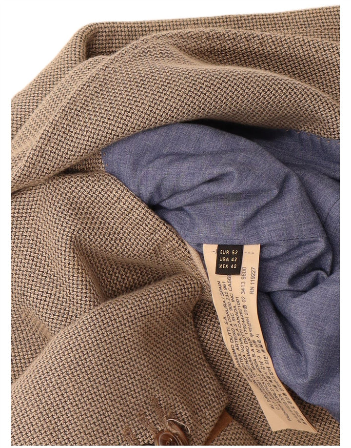 Massimo Dutti Jachetă pentru bărbați din tricot cu 2 nasturi EU 52, bumbac mare, bej