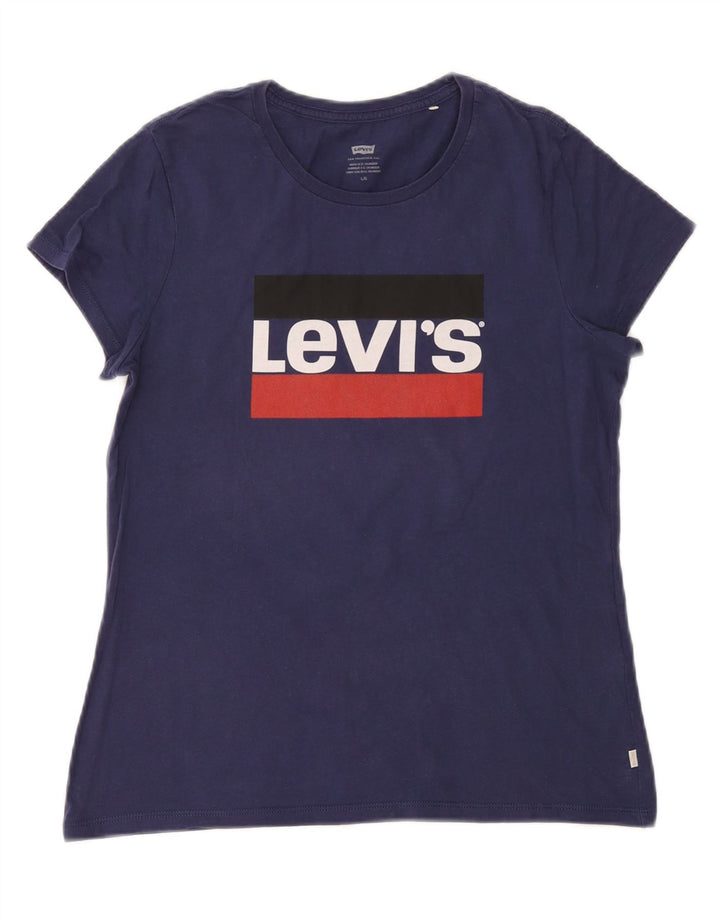 Tricou cu grafic Levi's pentru femei Top UK 14 mare bumbac bleumarin